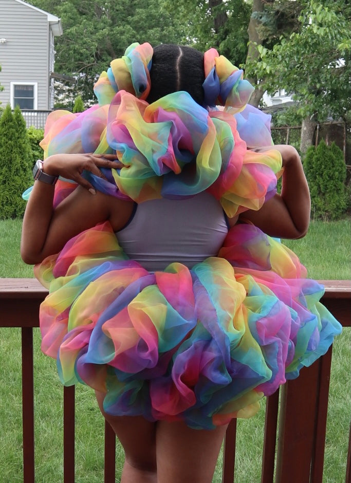 Voluptuous Multicolor Ruffle Organza Boa